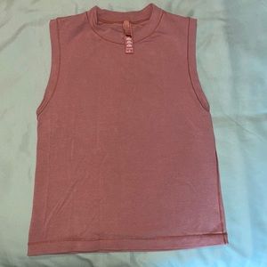 SKIMS Cotton Jersey Mock Neck Tank - Rose Clay